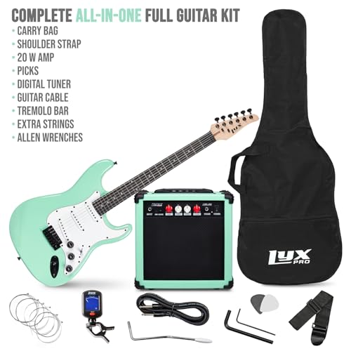 LyxPro Electric Guitar 39" Beginner Starter Kit with 20W Amp, Black B69338