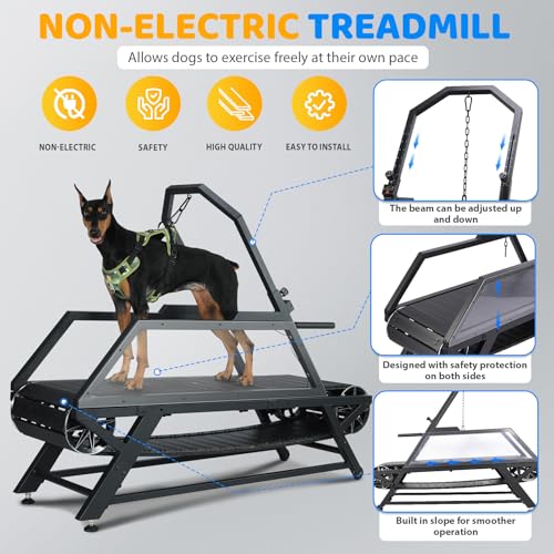 Dog Treadmill for Large Dogs with Brake, Adjustable Incline, Up to 300LBS S35064