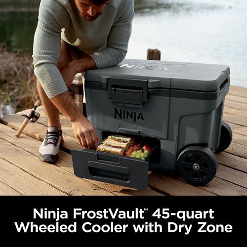 Ninja FrostVault 45QT Cooler with Wheels, Lakeshore Blue M1144