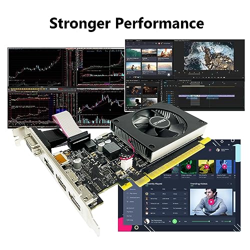 QTHREE GeForce GT 730 4GB DDR3 Low Profile Graphics Card, 2X HDMI, DP, VGA M7130