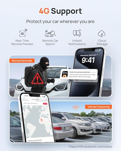 70mai A810 4K Dual Dash Cam Front and Rear with Night Vision I3285