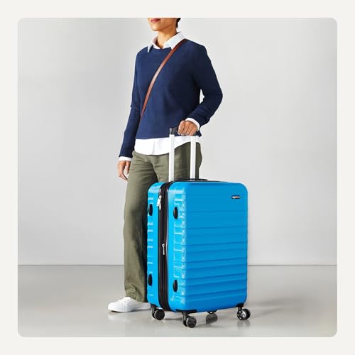 Amazon Basics 21" Hardside Carry-On Luggage with Wheels, Expandable, Black L489