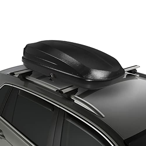 DNA MOTORING Rooftop Cargo Box Lockable Car Top Storage Case 110 Lbs Textured Black P1853