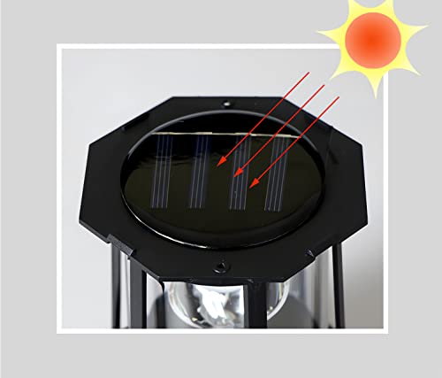 Solar Lighthouse Rotating Light IP65 Waterproof Outdoor Garden Lamp Red S6947