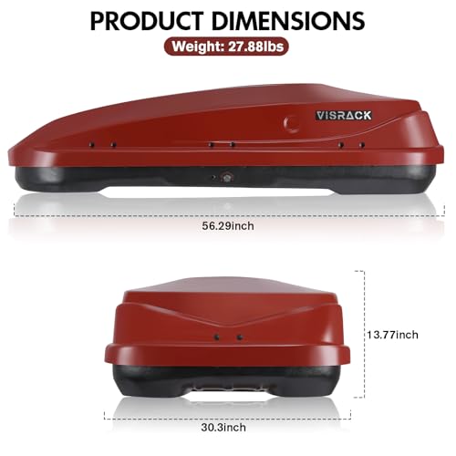 Heavy Duty Hard Shell Rooftop Cargo Box, Waterproof, 62"L x 31"W x 15"H, Diamond Black Y830591