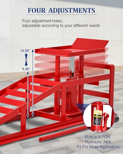 Hydraulic Car Ramps, 4-Position Adjustment, 5T Capacity, Low Profile I6327