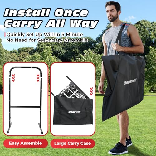 9 Hole Baseball Softball Pitching Net with Strike Zone and Adjustable Target E4379
