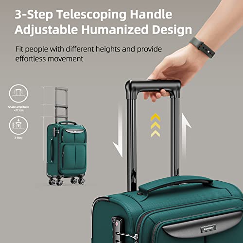 SHOWKOO Luggage Sets 3 Piece Softside Expandable Suitcase with Spinner Wheels TSA Lock K987