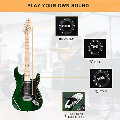 GLARRY Full Size Electric Guitar with 20W Amp and Accessories Pack (Blue) C3431