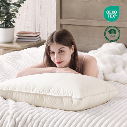 puredown® Goose Feathers and Down White Pillows King Size Set of 2 G471477