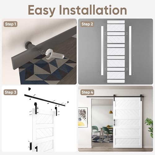 JUBEST 36" x 84" Sliding Barn Door Kit with Hardware, Black R91690