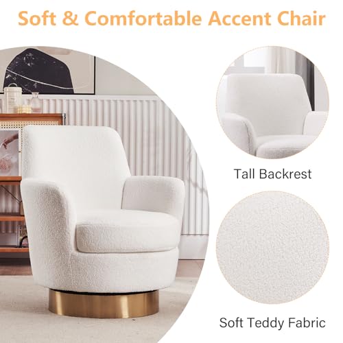 Swivel Barrel Chair Set of 2, Modern Velvet Accent Chairs, Orange P5409