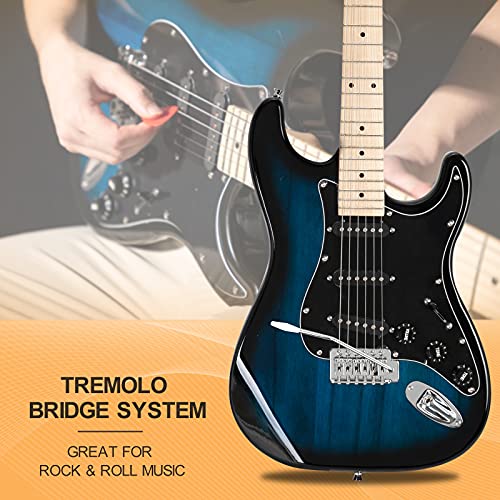 GLARRY Full Size Electric Guitar with 20W Amp and Accessories Pack (Blue) C3431