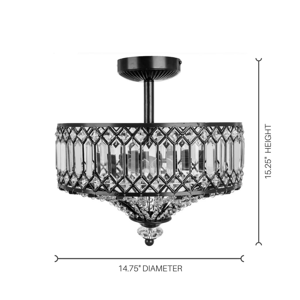 River of Goods Bejeweled 2-Light Semi-Flush Mount Ceiling Light U514