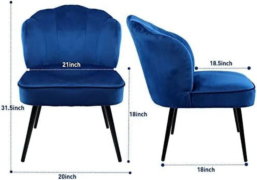 YZboomLife Velvet Accent Chair Set of 2 Tufted Wingback with Metal Legs D24143