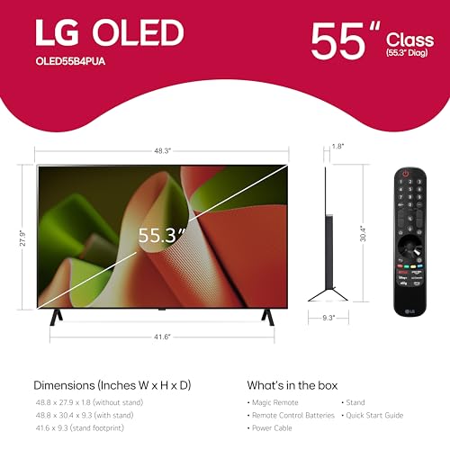 LG 55-Inch Class OLED B4 Series Smart TV 4K with Magic Remote H15960