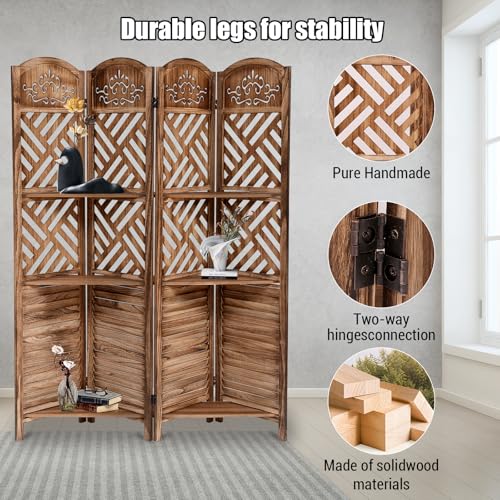 Japanese Shoji Room Divider 6 Panel Folding Wooden Screen 5.6FT I82869