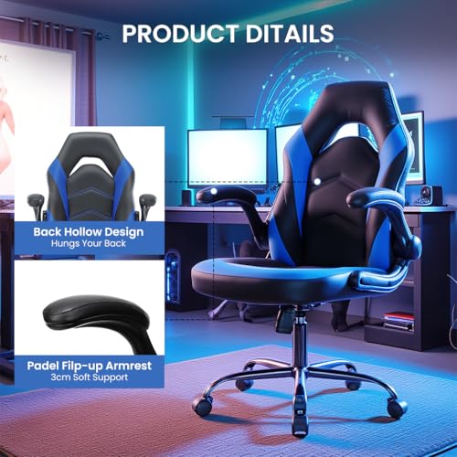 Gaming Chair with Footrest, Lumbar Support, Red/Black M9231