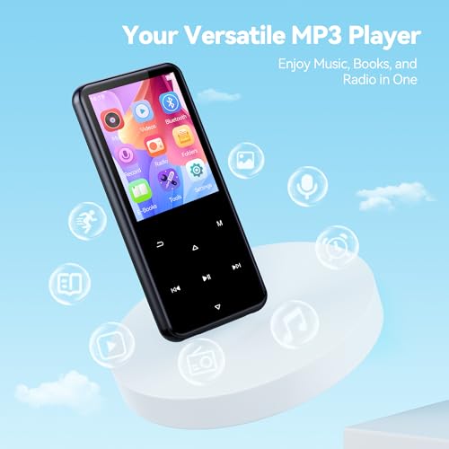 AGPTEK 64GB MP3 Player with Bluetooth, 2.4" Touch Buttons, FM Radio, Purple L983