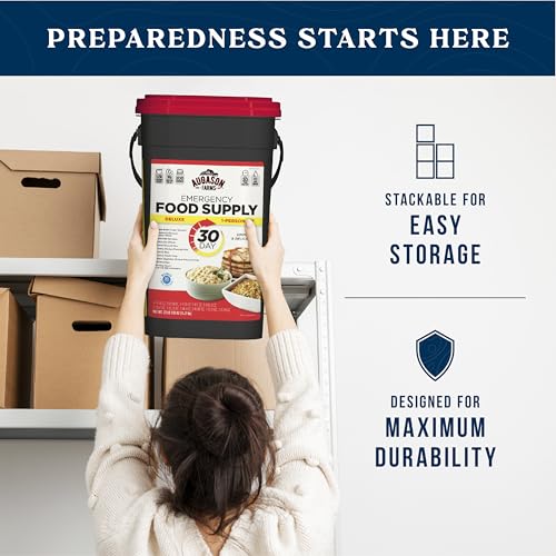 AUGASON FARMS Emergency Food Supply Bucket, 307 Servings, Dehydrated Meal Kit B305