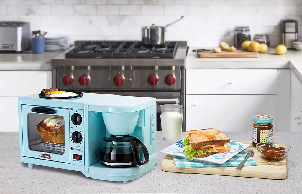 Americana by Elite EBK-200BL 3-in-1 Mini Breakfast Shoppe, Mint Blue U864787