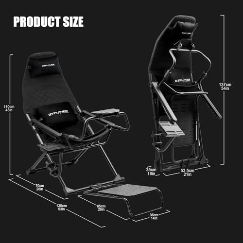 GTPLAYER Sim Racing Cockpit Foldable Adjustable for PC I544