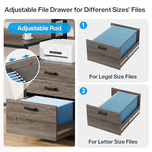 Tribesigns 63 Inch Computer Desk with File Drawer Cabinet, Monitor Stand R256671