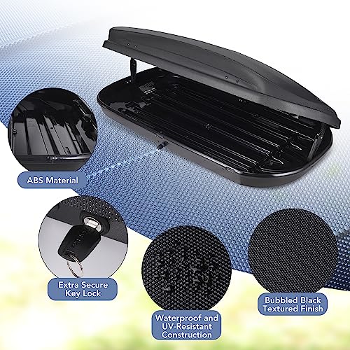 12 Cubic Feet Hard Shell Top Mount Rooftop Cargo Box, Dual-Side Opening, Universal Fit for Cars & SUVs Z279493