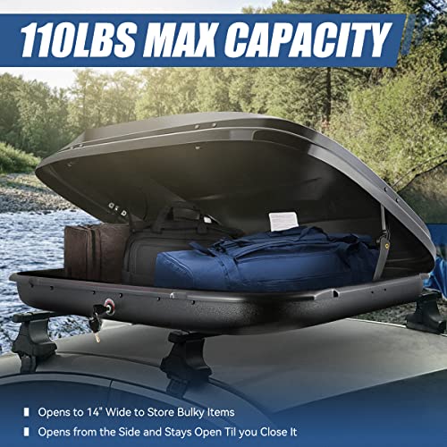 Auto Dynasty Hard Shell Roof Top Car Storage Cargo Carrier, Glossy Black L344