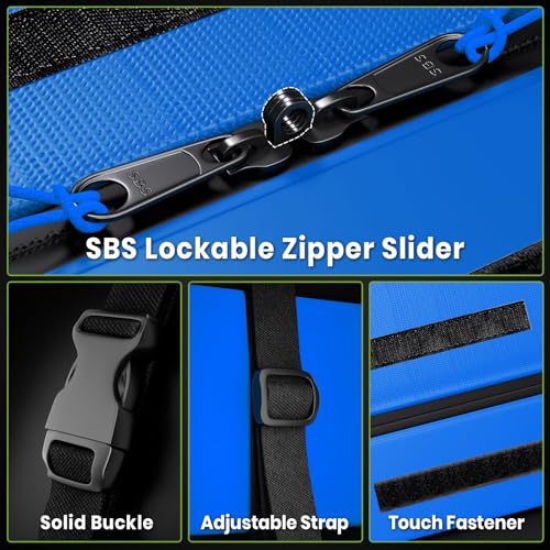 21 Cubic Feet Car Rooftop Cargo Bag Carrier with Waterproof Zip, Blue K43895