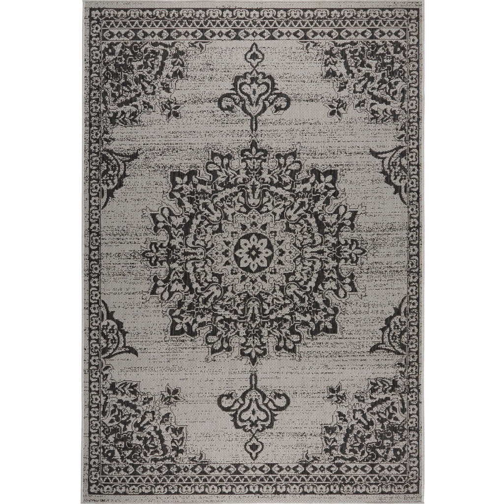 Nicole Miller New York Indoor/Outdoor Area Rug, Grey/Black, 5'2"x7'2" V344376