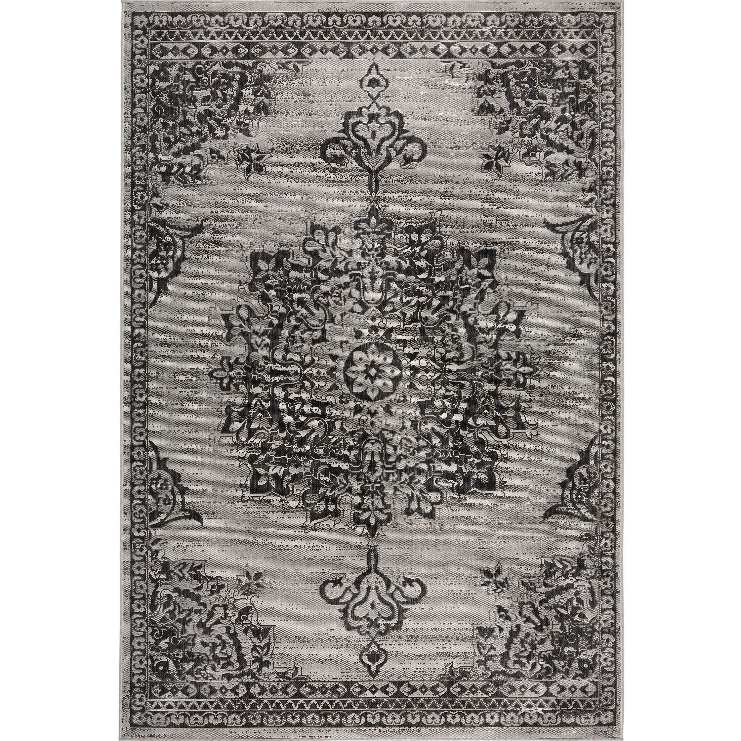 Nicole Miller New York Indoor/Outdoor Area Rug, Grey/Black, 5'2"x7'2" V344376