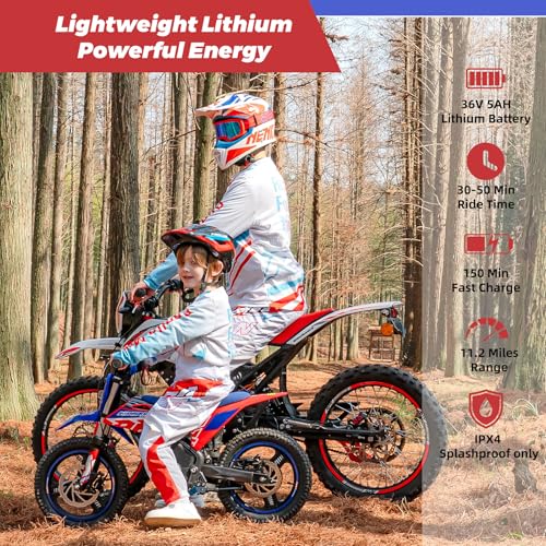E500 36V Kids Electric Dirt Bike 700W Motor Off-Road Motorcycle for Ages 4-8 J84202