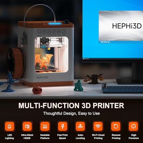 TINA2 Mini 3D Printer by HEPHI3D, Fully Assembled FDM Printer for Beginners N698