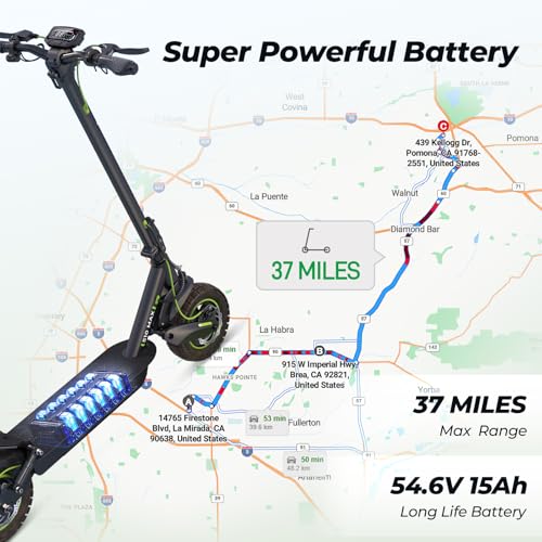isinwheel Electric Scooter for Adults, 1000W Motor, 38 Miles Range, Folding U692374