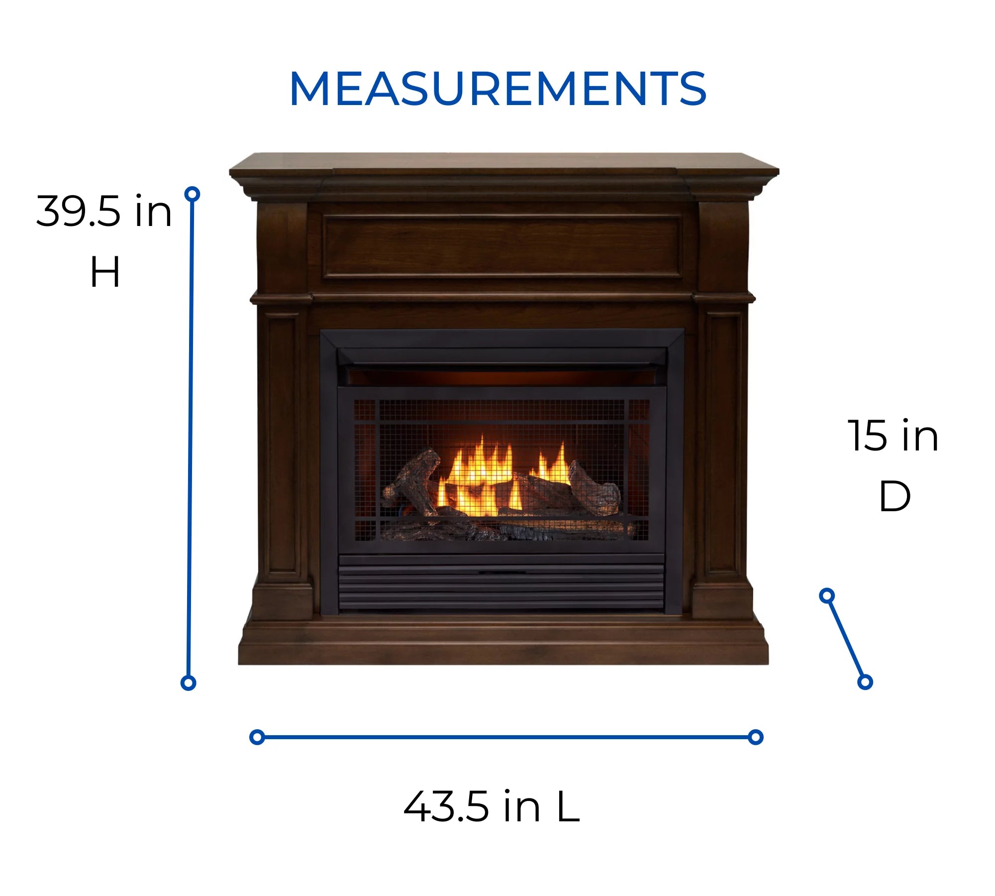 Duluth Forge Dual Fuel Ventless Gas Fireplace with Remote Control U966