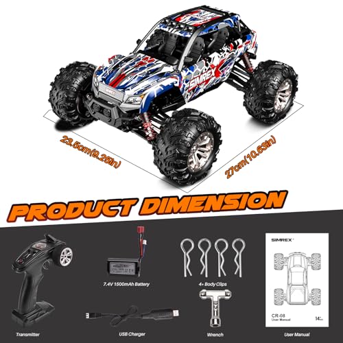 1/16 Scale 4WD RC Monster Truck, 36 KPH High-Speed, 2.4 GHz Remote Control E9489