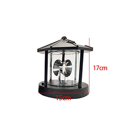 Solar Lighthouse LED Rotating Outdoor Decorative Lamp (Black) M757946