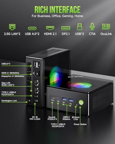 GMKtec K11 AMD Ryzen 9 8945HS 32GB DDR5 1TB Mini PC Desktop Computer X186