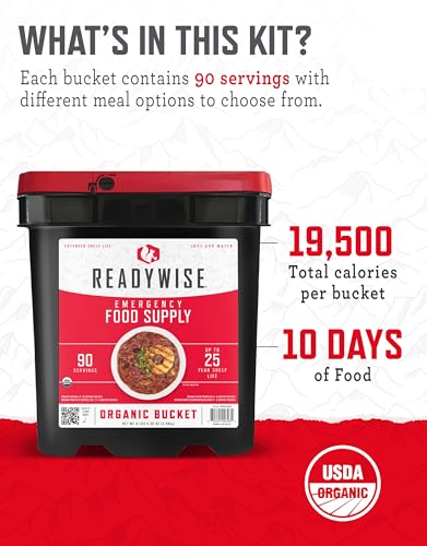 ReadyWise Emergency Food Supply 104 Servings Variety Pack Bucket A71005