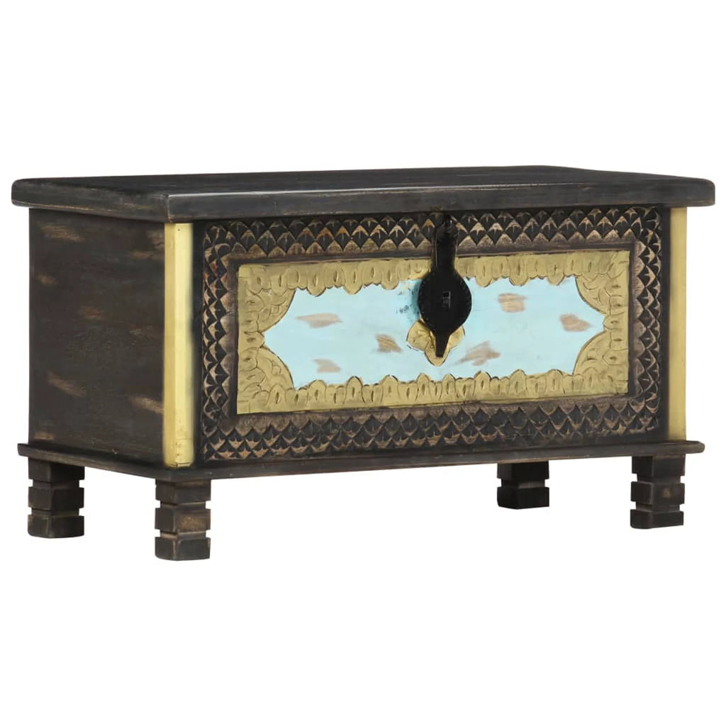 Anself Wooden Storage Chest Mango Wood Blanket Box for Bedroom W4496