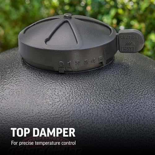 Char-Griller AKORN Kamado Charcoal Grill and Smoker with Cast Iron Grates, Graphite W412362