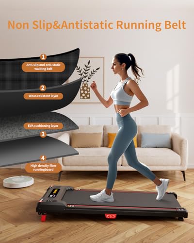 Anylife Walking Pad Treadmill, 2.5HP Portable Under Desk Treadmill with LED Display T5091