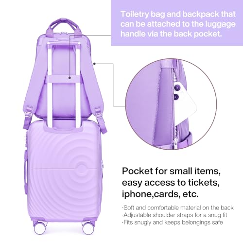 LARVENDER Luggage Sets 3 Piece, 20in Carry On PP Hardshell Suitcase with Spinner Wheels Q3160