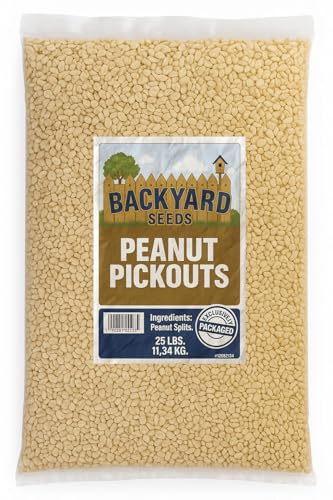 Backyard Seeds Shelled Peanut Pickouts – 25 lb Bag for Wild Birds & Wildlife O86894