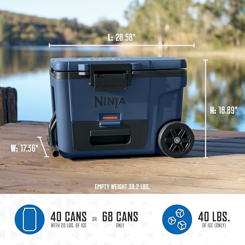 Ninja FrostVault 45QT Cooler with Wheels, Lakeshore Blue M1144