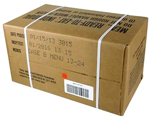 MREs Meals Ready-to-Eat Box B, U.S. Military Surplus, Menus 13-24 L27219