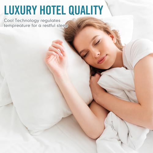 Sycoodeal King Size Bed Pillows 4 Pack, Machine Washable, Black U495
