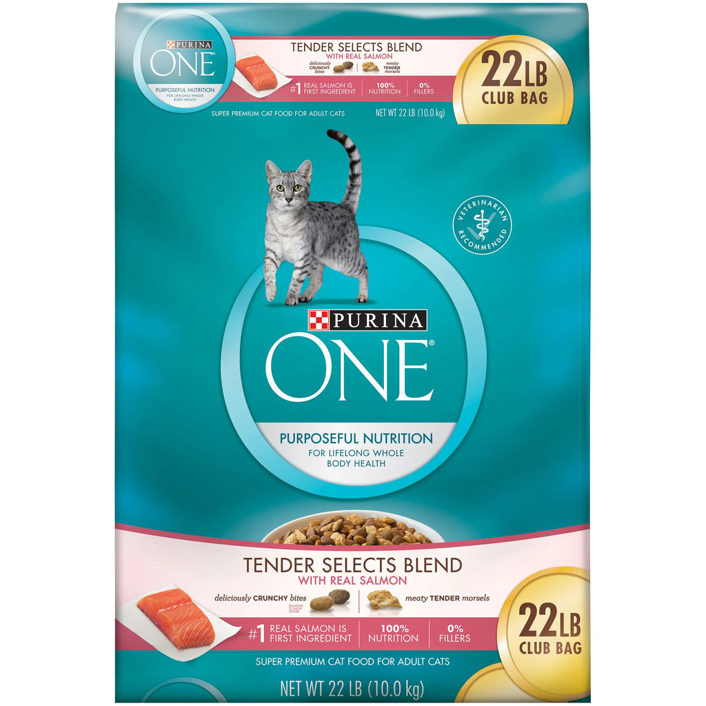 Purina ONE Tender Selects Blend with Real Salmon Cat Food, 22 lb. Bag H959