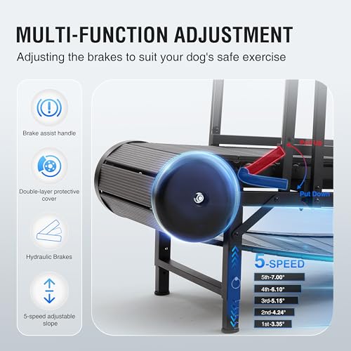 Dog Treadmill for Large Medium Dogs with Adjustable Ramp and Pedometer C2006